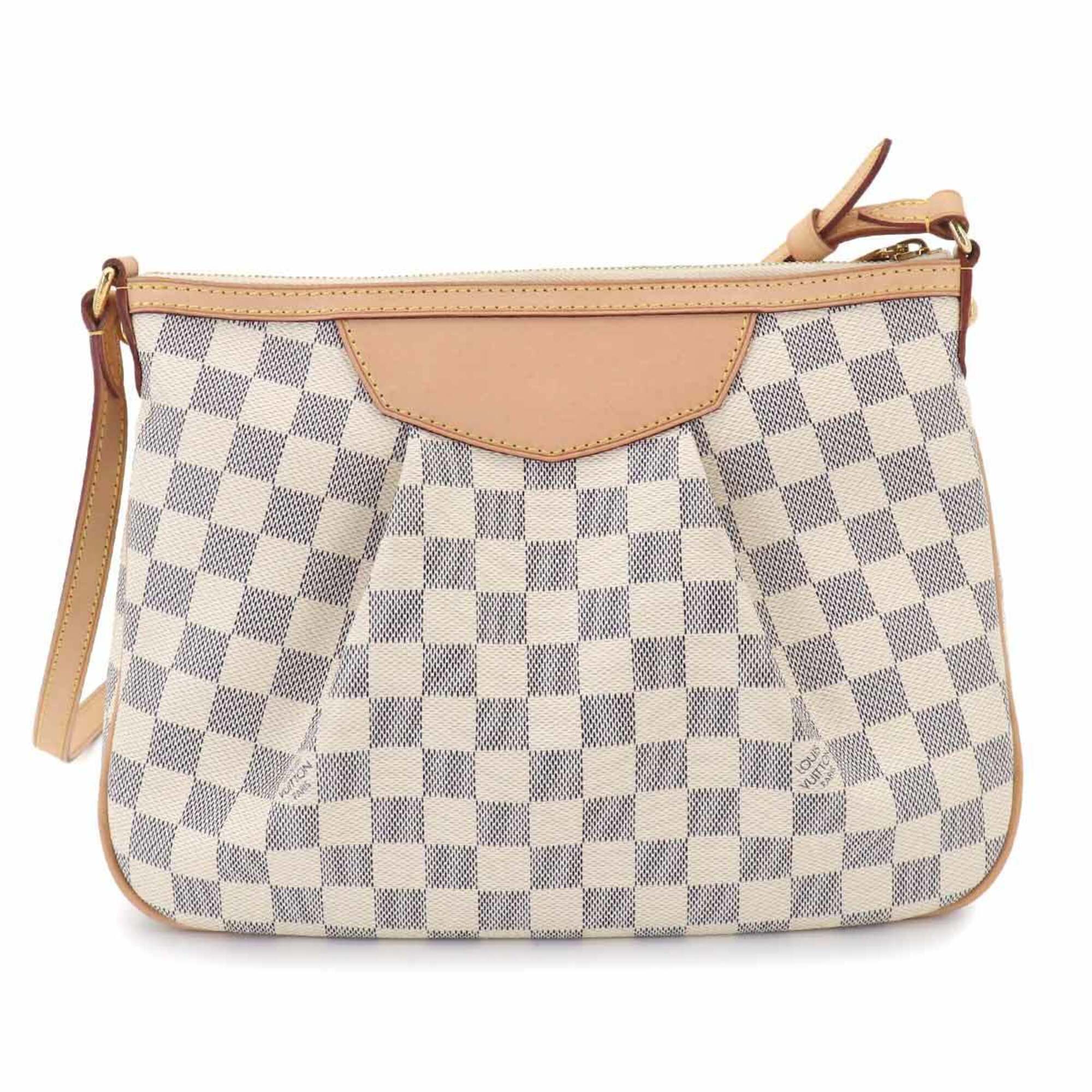 Louis Vuitton Siracusa PM Damier Azur Shoulder Handbag N41113 Gold Hardware — Like New