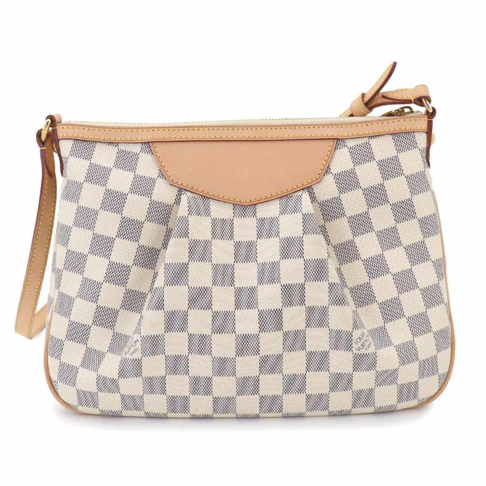 Louis Vuitton Siracusa PM Damier Azur Shoulder Handbag N41113 Gold Hardware — Like New