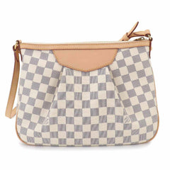 Louis Vuitton Siracusa PM Damier Azur Shoulder Handbag N41113 Gold Hardware — Like New