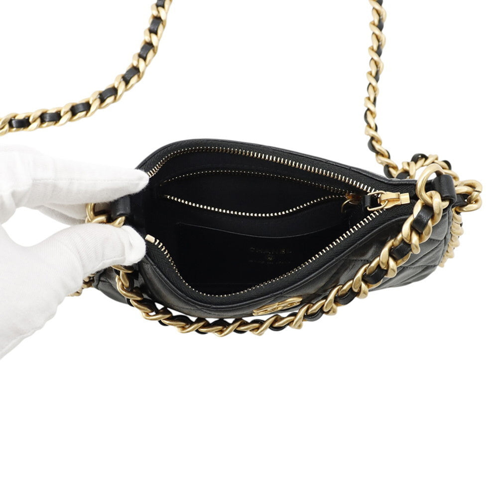 Chanel Chain Shoulder Bag Matelassé Coco Mark Lambskin AP3487 CHANEL Handbag Black Women's — Like New