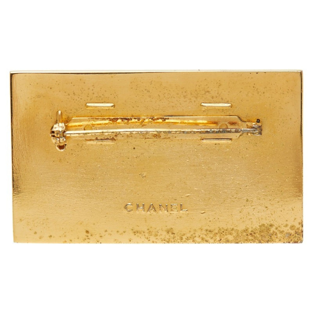 CHANEL Nameplate Motif Brooch Metal Women's