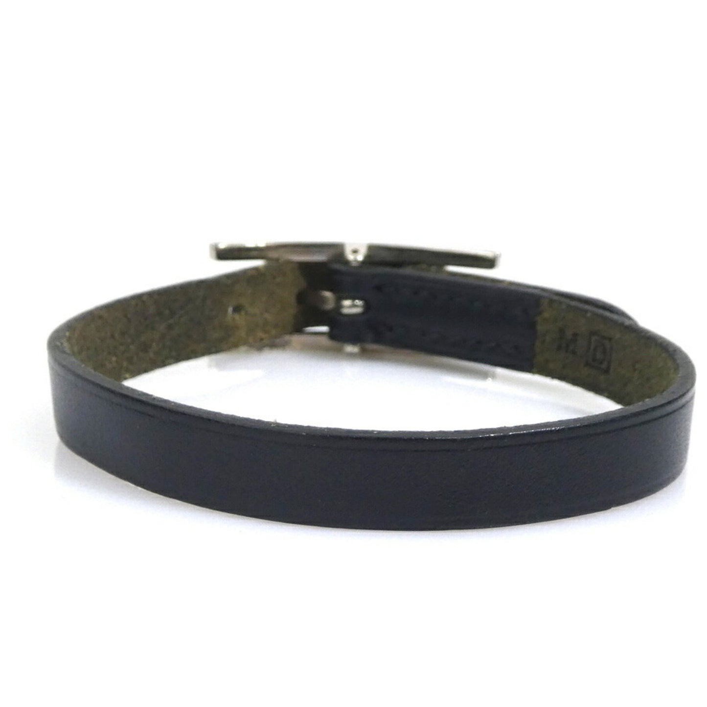 Hermes Hermès Api Leather Bracelet in Black and Silver (Women's) e60867a