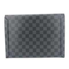Louis Vuitton Alpha Triple Pouch N60255 Damier Graphite Silver Hardware Clutch Bag for Men and Women — Like New