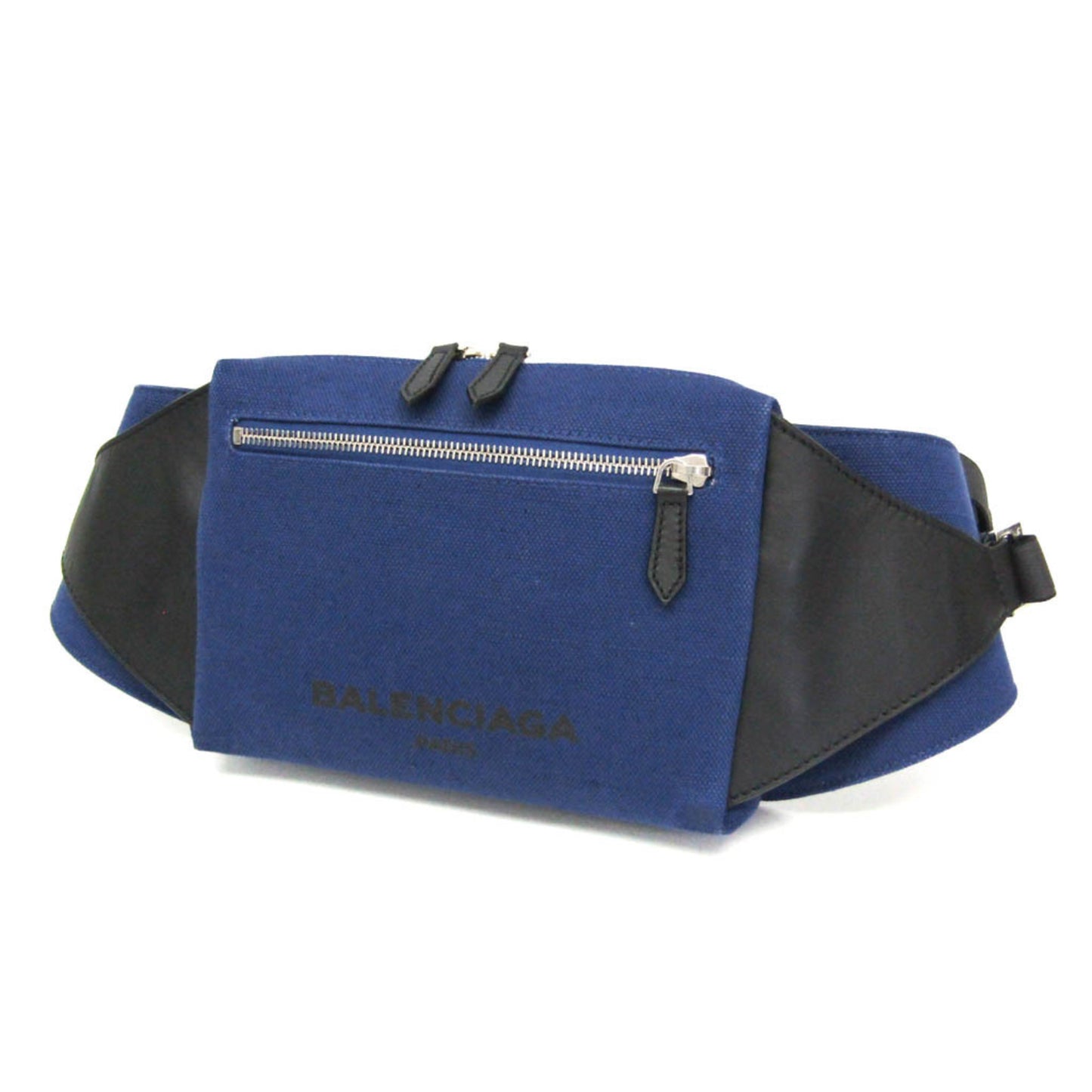 Balenciaga 433625 Men,Women Canvas,Leather Fanny Pack,Sling Bag Black,Royal Blue