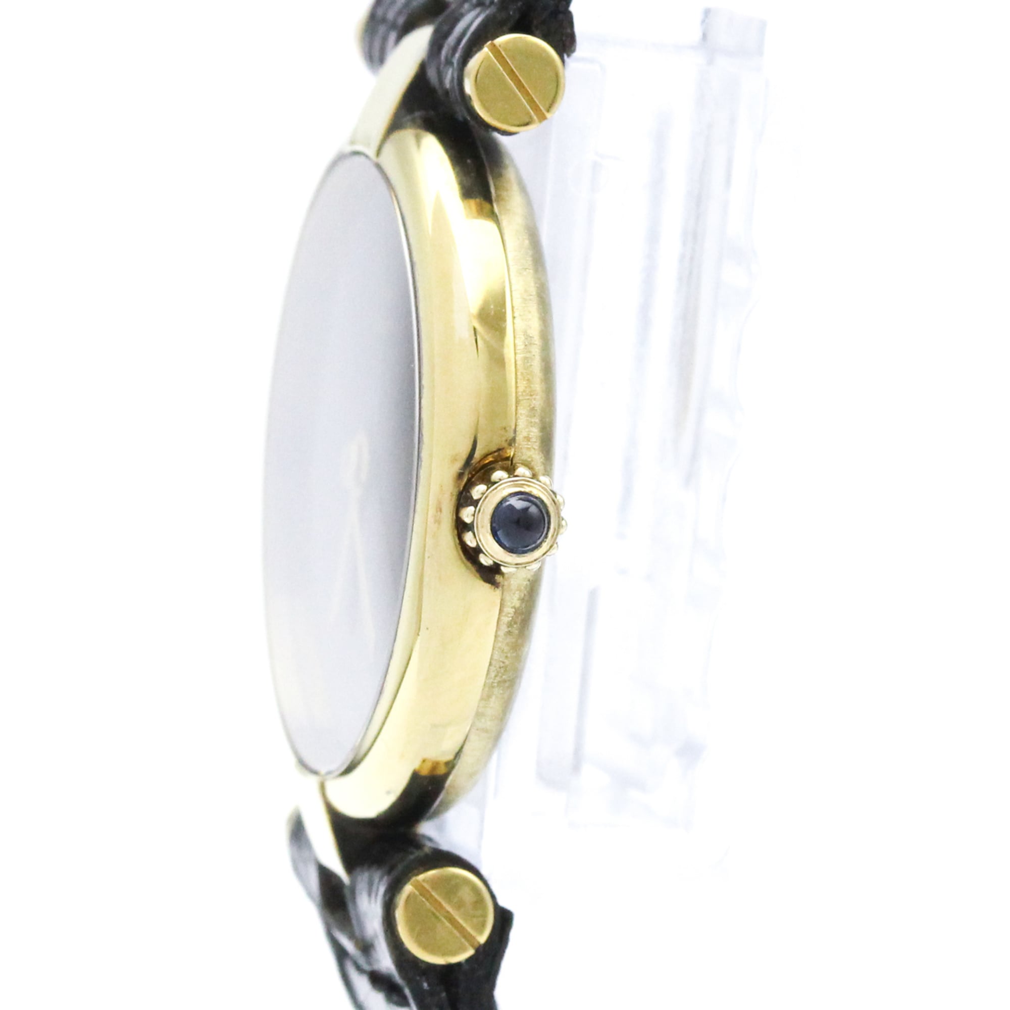 CARTIER Must Vendome Gold Plated Leather Quartz ladies Watch — Good