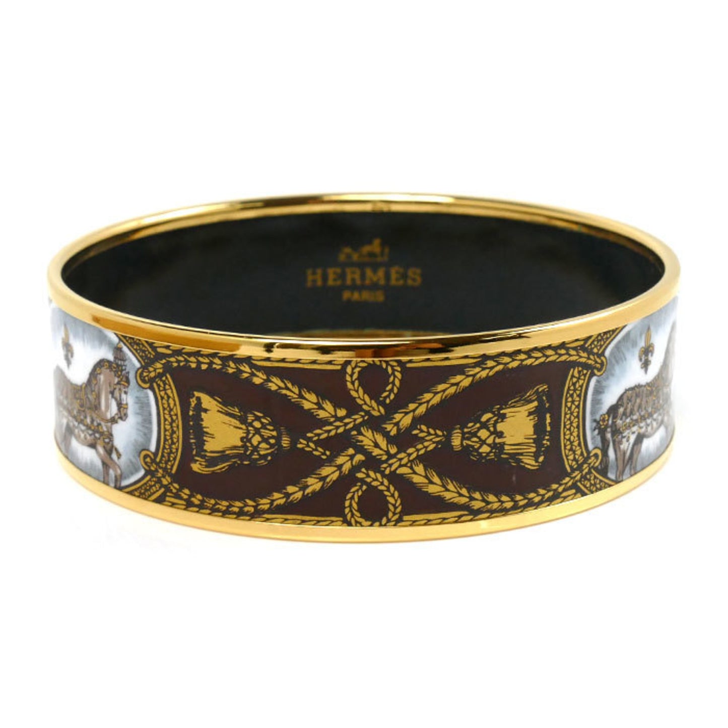 HERMES Enamelled GM Horse Tassel Bangle for Women