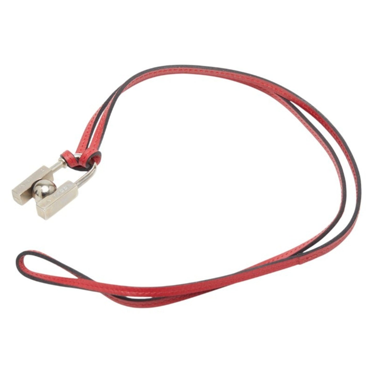 Hermès Cadena H "In Search of the Unknown Beauty Earth" 2001 Necklace Silver Red Metal Leather Women's HERMES