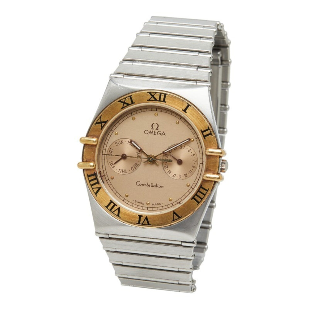 Omega Constellation Day-Date Watch 396.1070 Quartz Gold Dial Stainless Steel Solid Men's OMEGA — Good