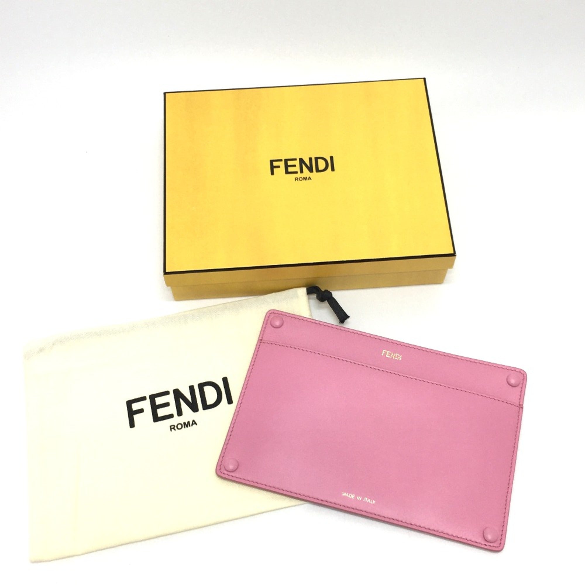 Fendi 7AR907 bag pocket flat Pouch pink — Like New