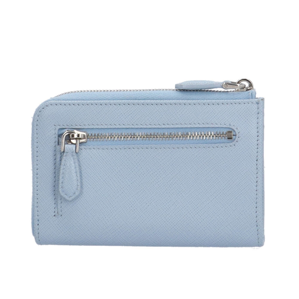 Pre-owned Prada Triangle Saffiano Leather Wallet/Coin Case, 1PP122, Women's