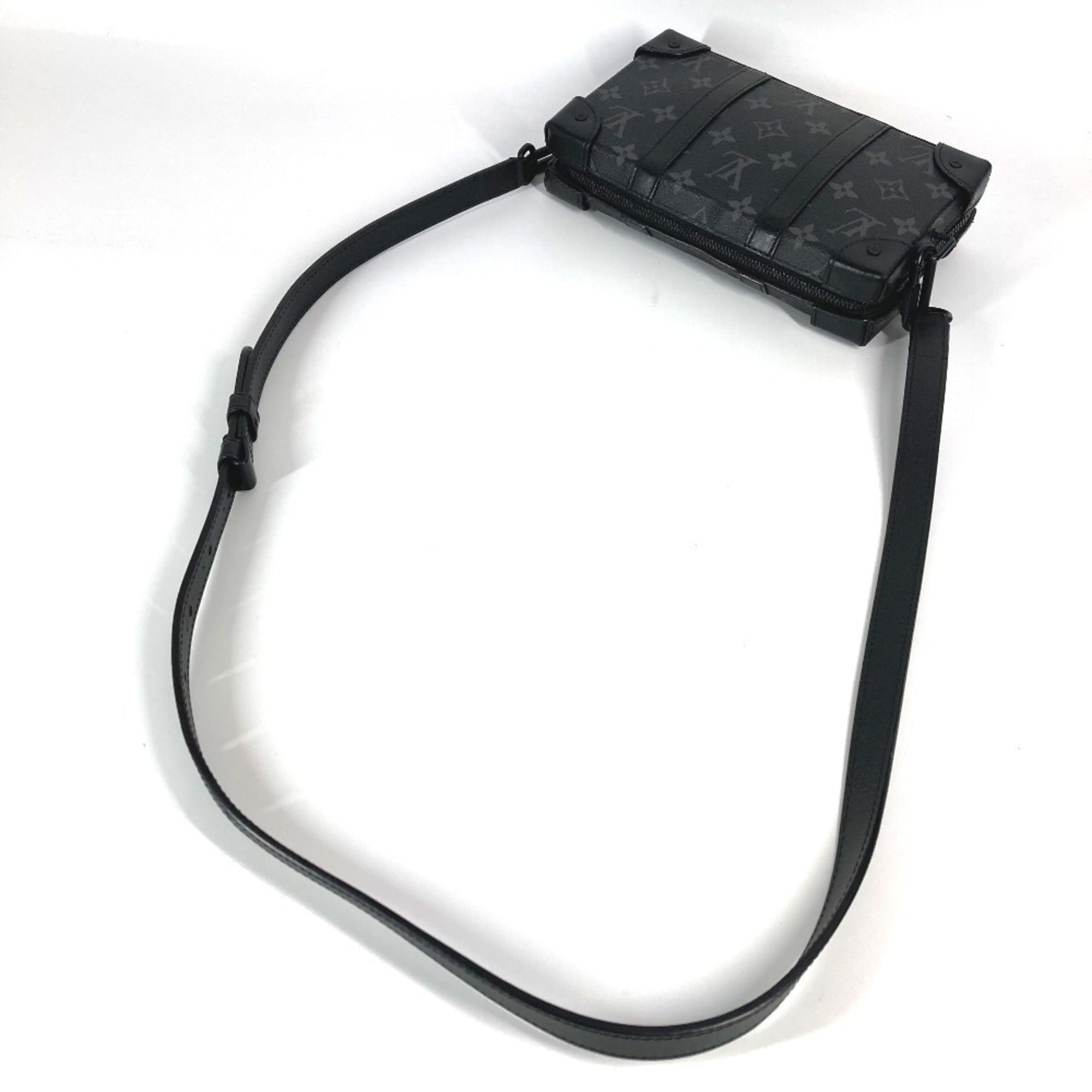 LOUIS VUITTON M69838 Monogram Eclipse Soft Trunk Wallet, Pochette, Long Clutch Bag, Shoulder Canvas, Unisex, Black