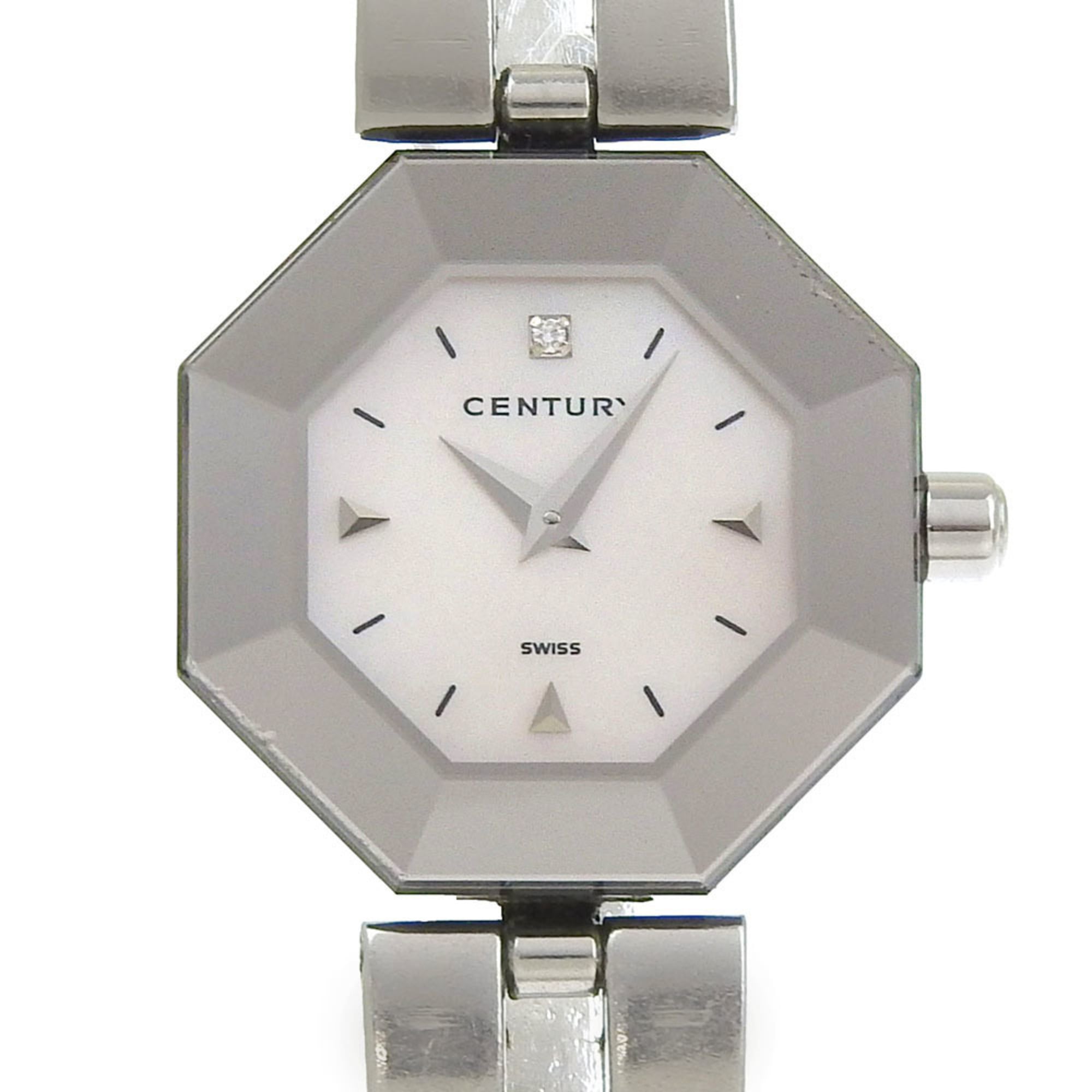 Century Time Gem Women's Watch, 1-Diamond, Stainless Steel, Quartz, Analog, White Mother-of-Pearl Dial — Good