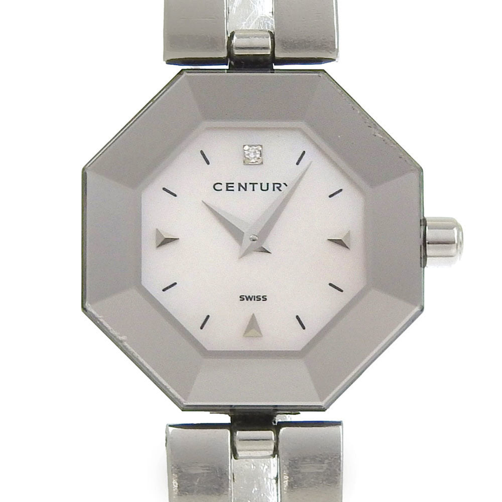 Century Time Gem Women's Watch, 1-Diamond, Stainless Steel, Quartz, Analog, White Mother-of-Pearl Dial — Good