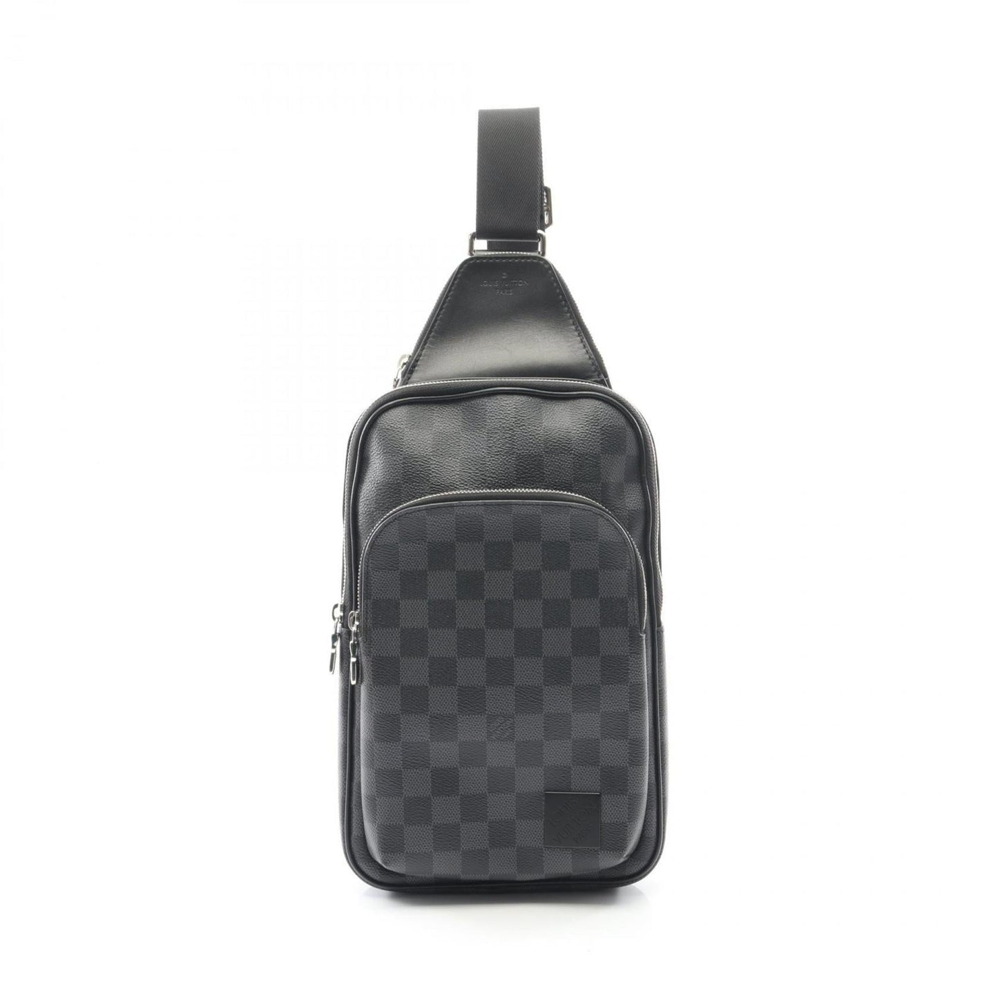 Louis Vuitton Avenue Sling Bag, Waist Body Coated Canvas Leather with Damier Graphite Finish, Men's, Black, N45302