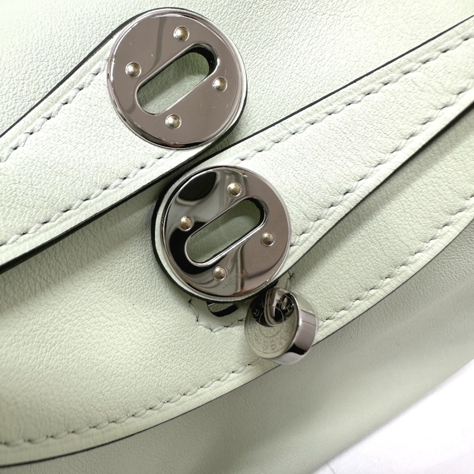 HERMES Lindy Shoulder Bag, Swift Leather, Women's, Veil Fizz, Light Green, G-231125-89 — New - Store Return