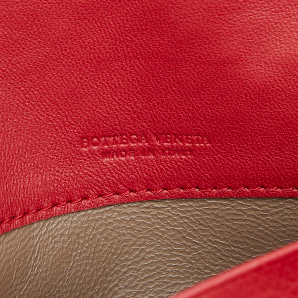 Bottega Veneta Intrecciato Long Wallet Red Leather Women's BOTTEGAVENETA