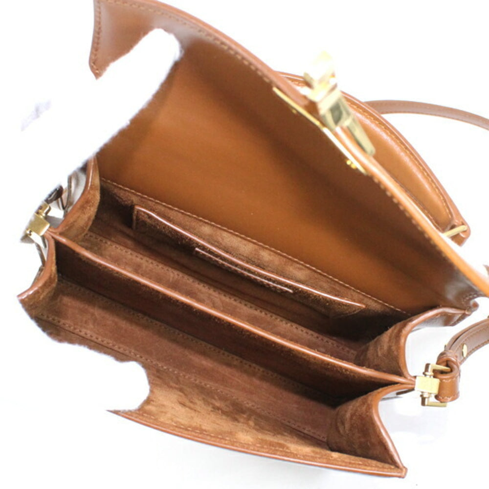 YSL Saint Laurent Cassandra Mini Shoulder Bag, Women's Canvas Brown, KM3046 — Like New