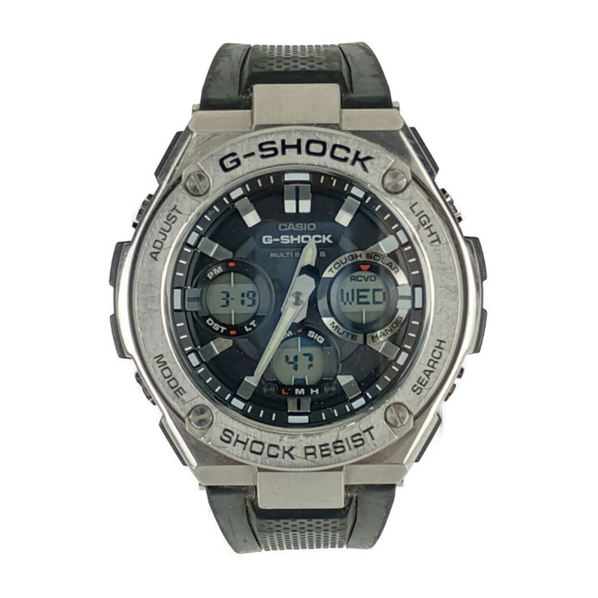 CASIO Casio Watch Mid Size Series GST-W310-1AJF Silver Black Stainless Steel Resin Men's Analog Digital Solar Radio — Good