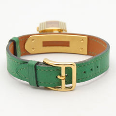 Hermes Kelly Watch, Gold Plated (GP), Leather Strap, Ladies' Champagne Color, KE1.201 — Very Good