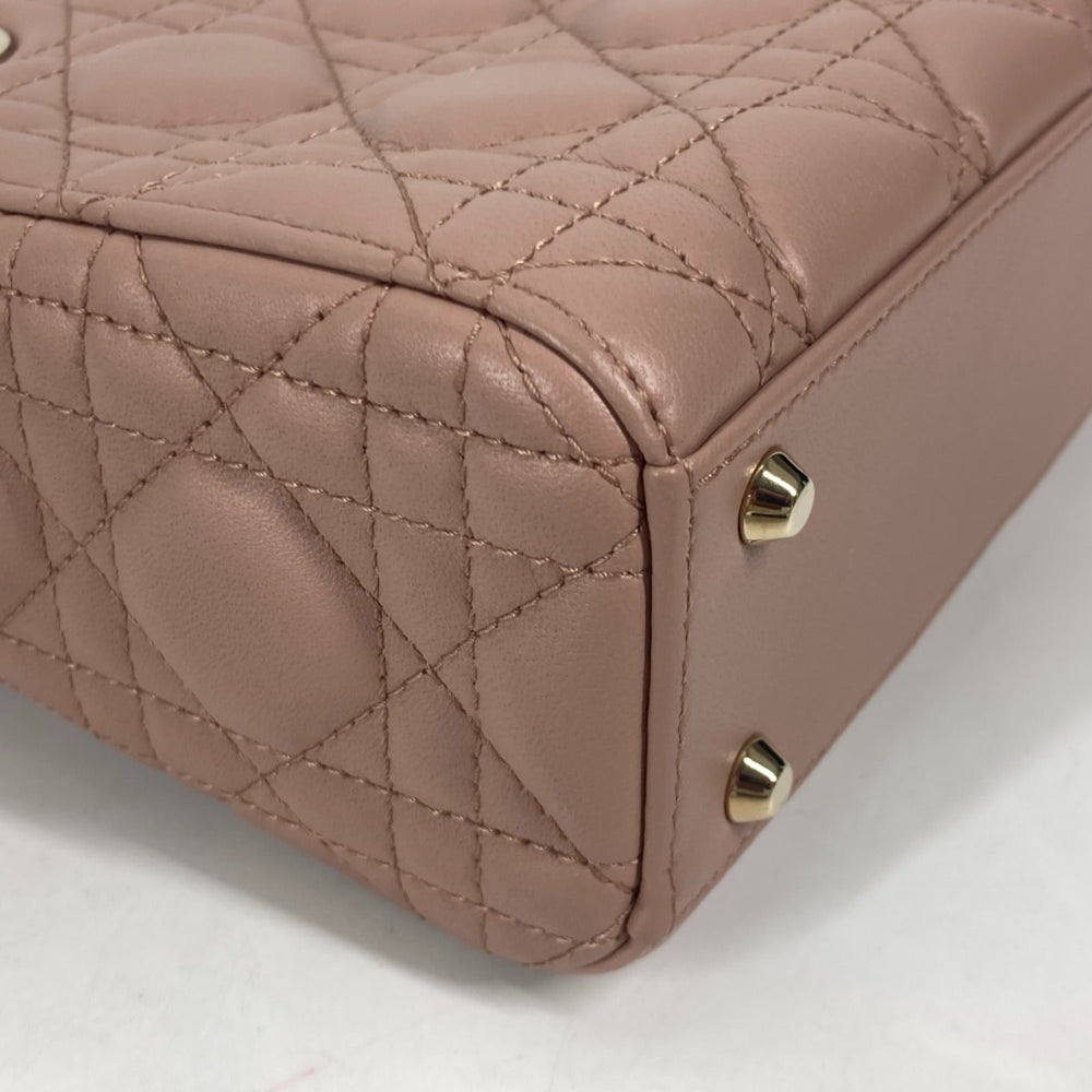 CHRISTIAN DIOR M0505ONGE_M50P Lady CHRISTIAN DIOR Cannage Chain Shoulder Bag Crossbody Bag Hand Bag Pink BeigeBased — Like New