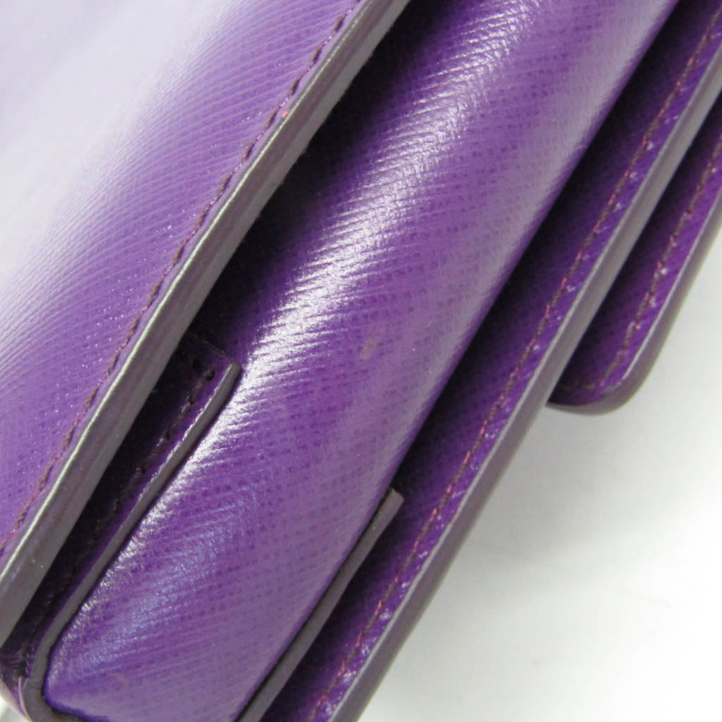 Salvatore Ferragamo Vara Chain Shoulder Bag AU 21 D855 Women's Leather Shoulder Bag Purple