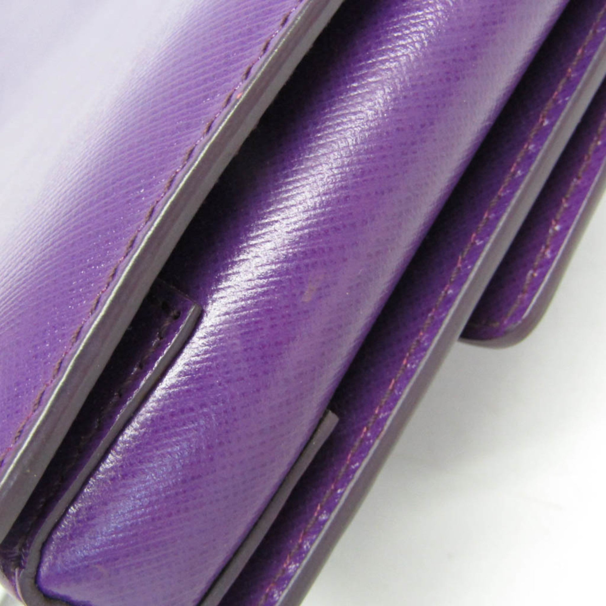 Salvatore Ferragamo Vara Chain Shoulder Bag AU 21 D855 Women's Leather Shoulder Bag Purple