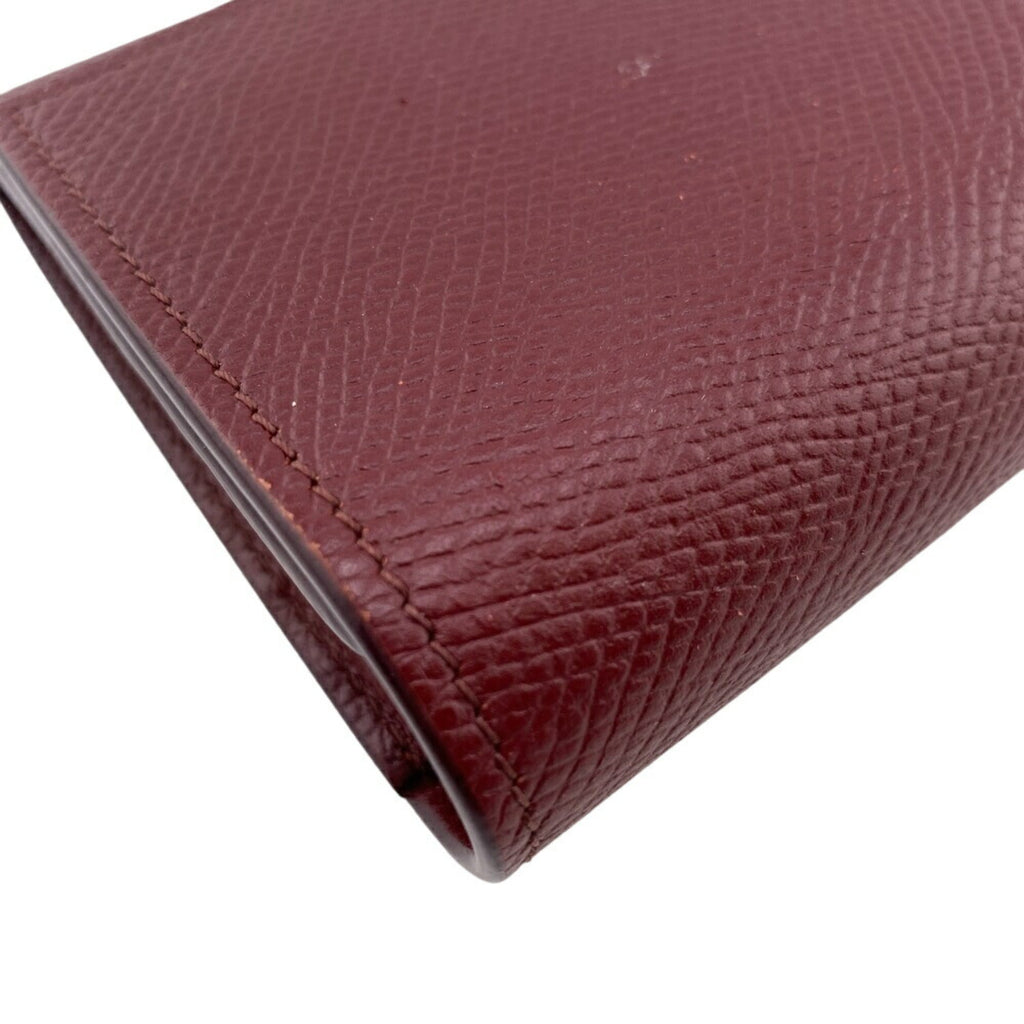 CELINE 10B563 BEL LARGE FLAP WALLET Long wallet Wine red Women's