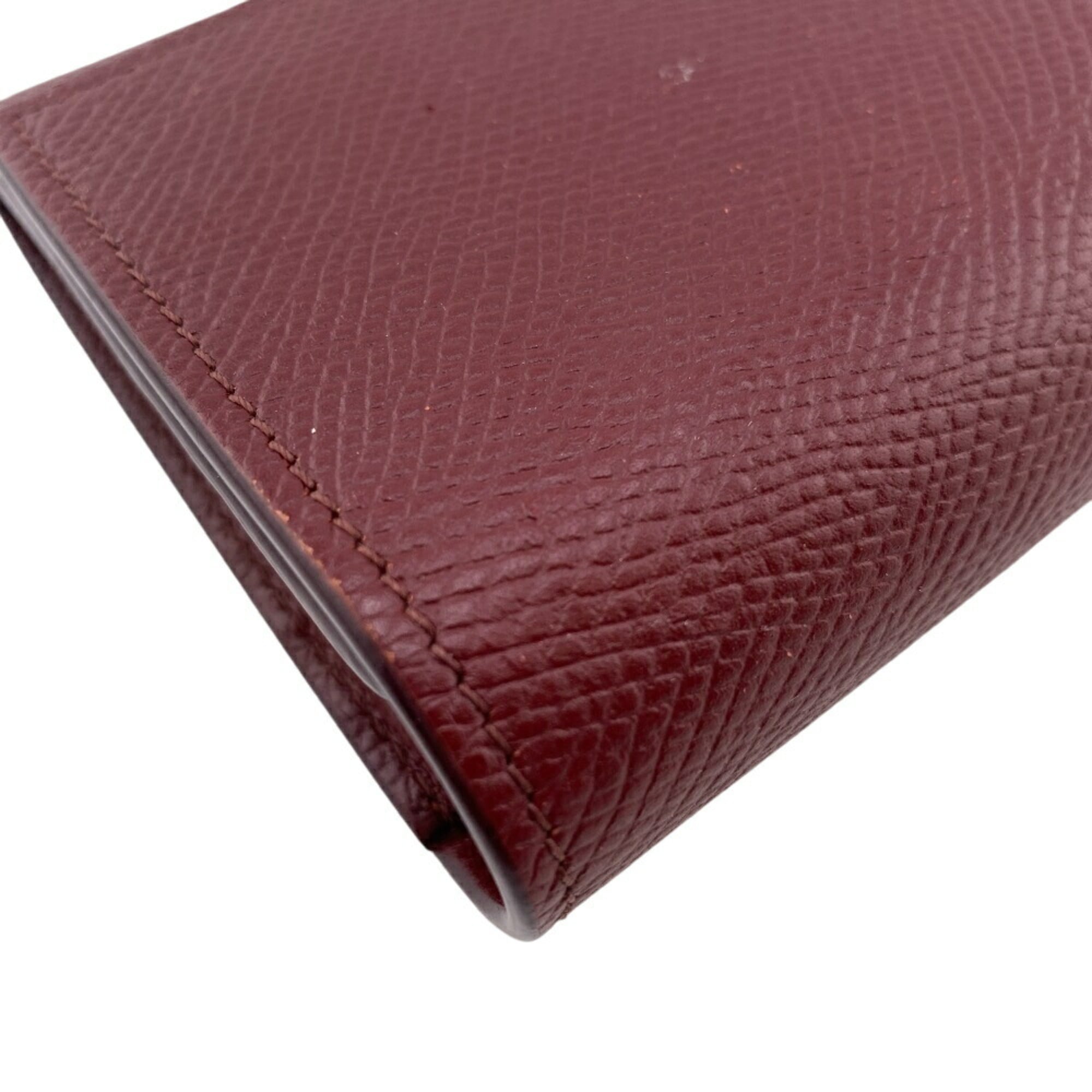 CELINE 10B563 BEL LARGE FLAP WALLET Long wallet Wine red Women's