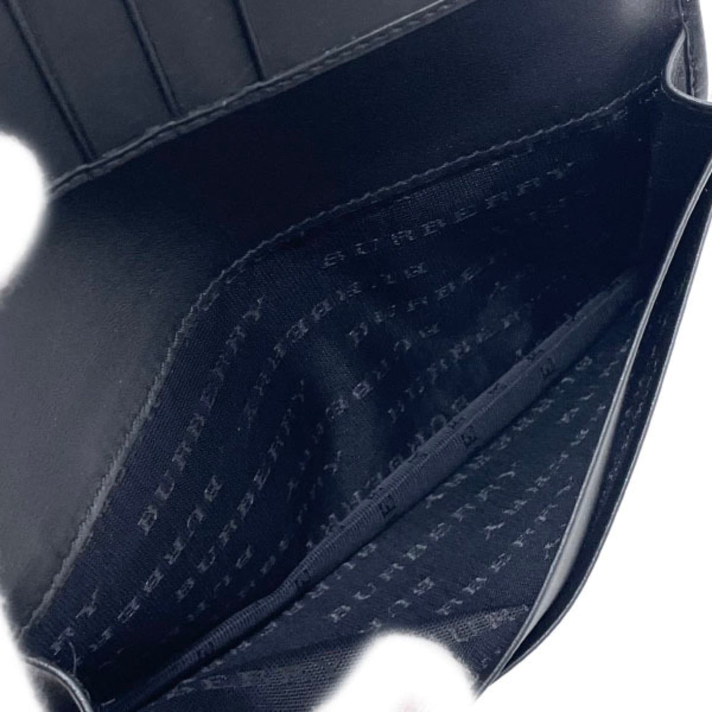 Burberry Check Bifold Wallet in PVC and Leather, Dark Gray Black. Men's NMMN-15825.