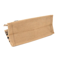 Christian Dior Book Tote Medium, Union Motif Handbag, Jute Canvas, Beige, M1296ZRUW — Like New
