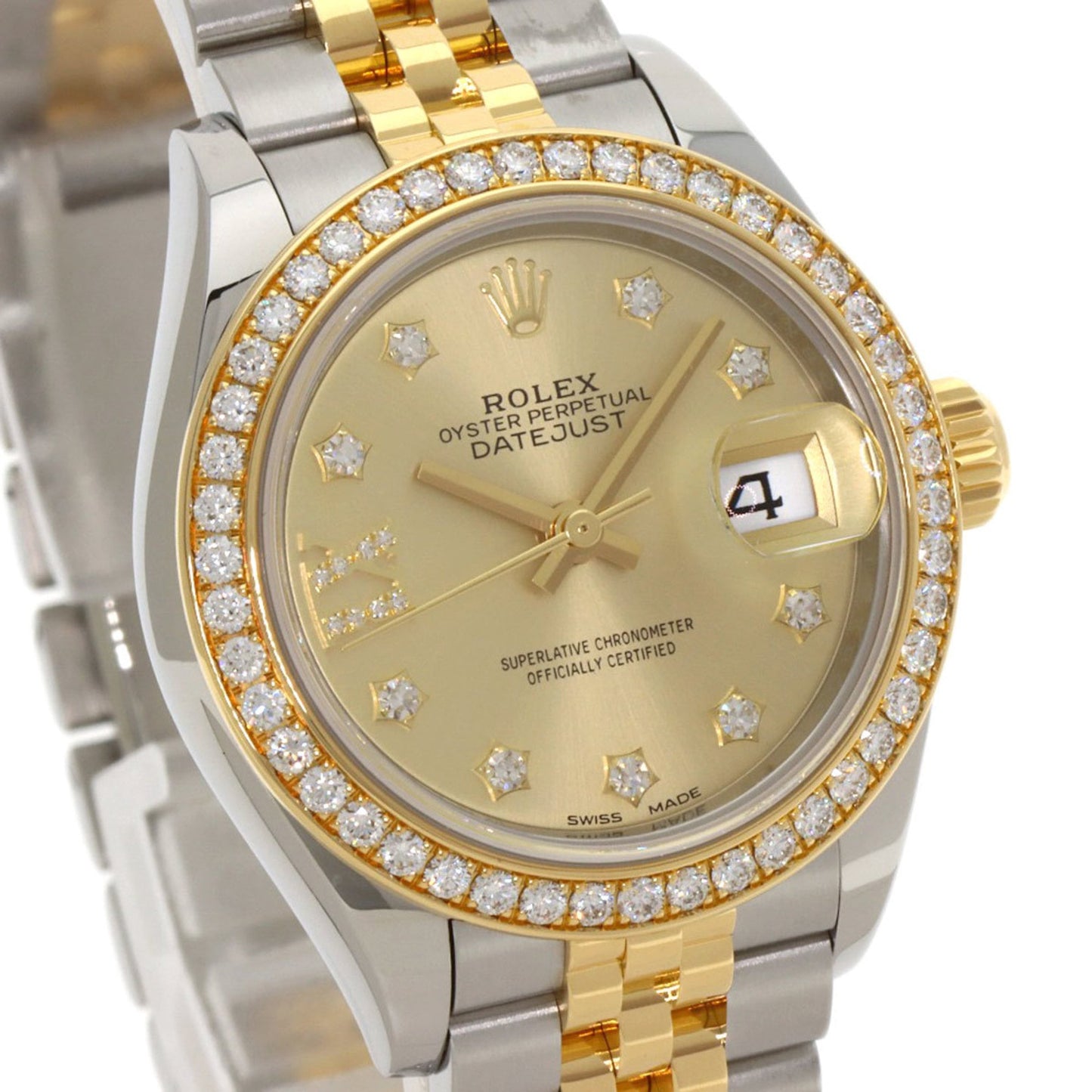 Rolex 279383RBR Datejust Star IX Diamond Bezel Watch in Stainless Steel/18K White Gold (18K Gold) for Women