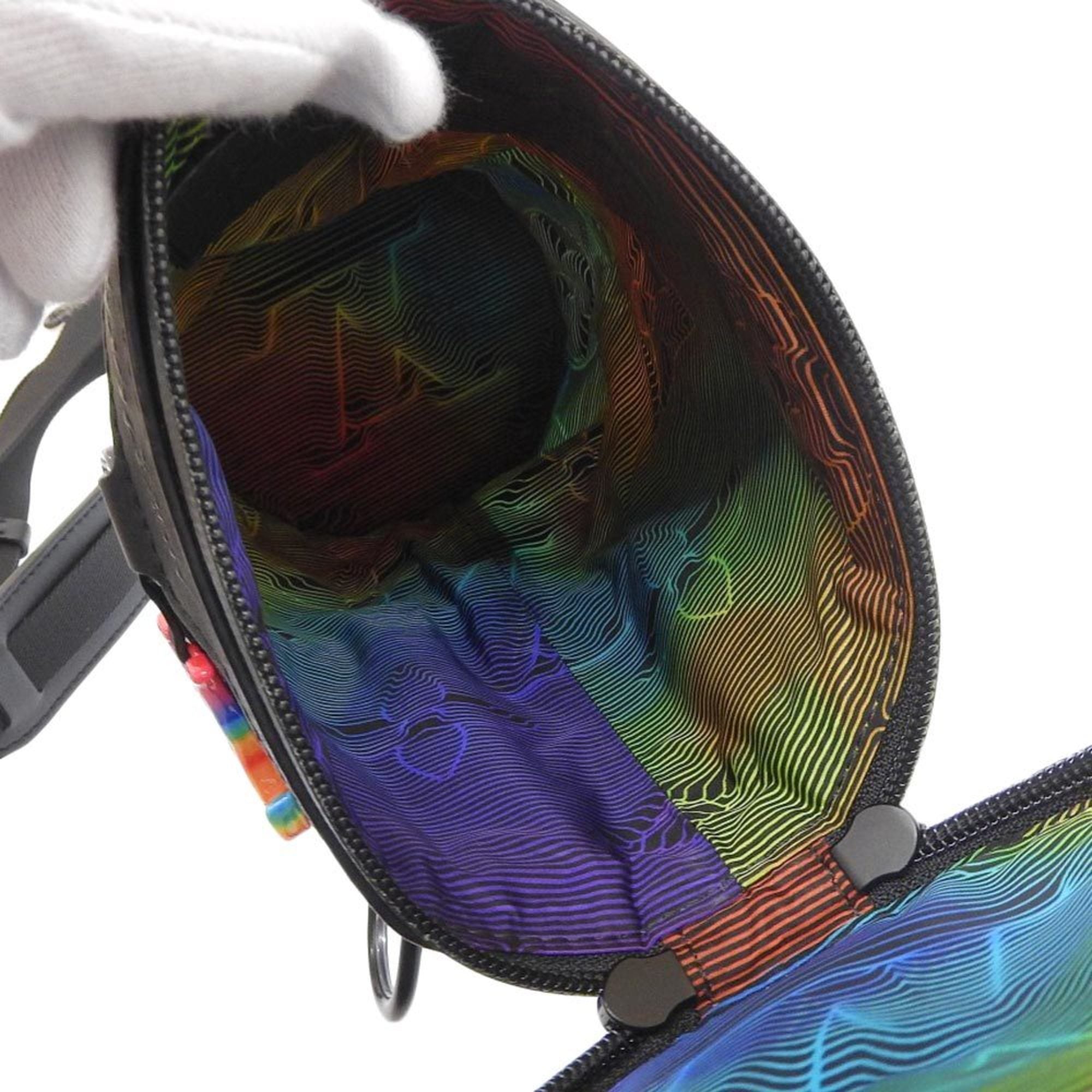 LOUIS VUITTON Expandable Porocheon M45604 Shoulder Bag Black Rainbow — Like New