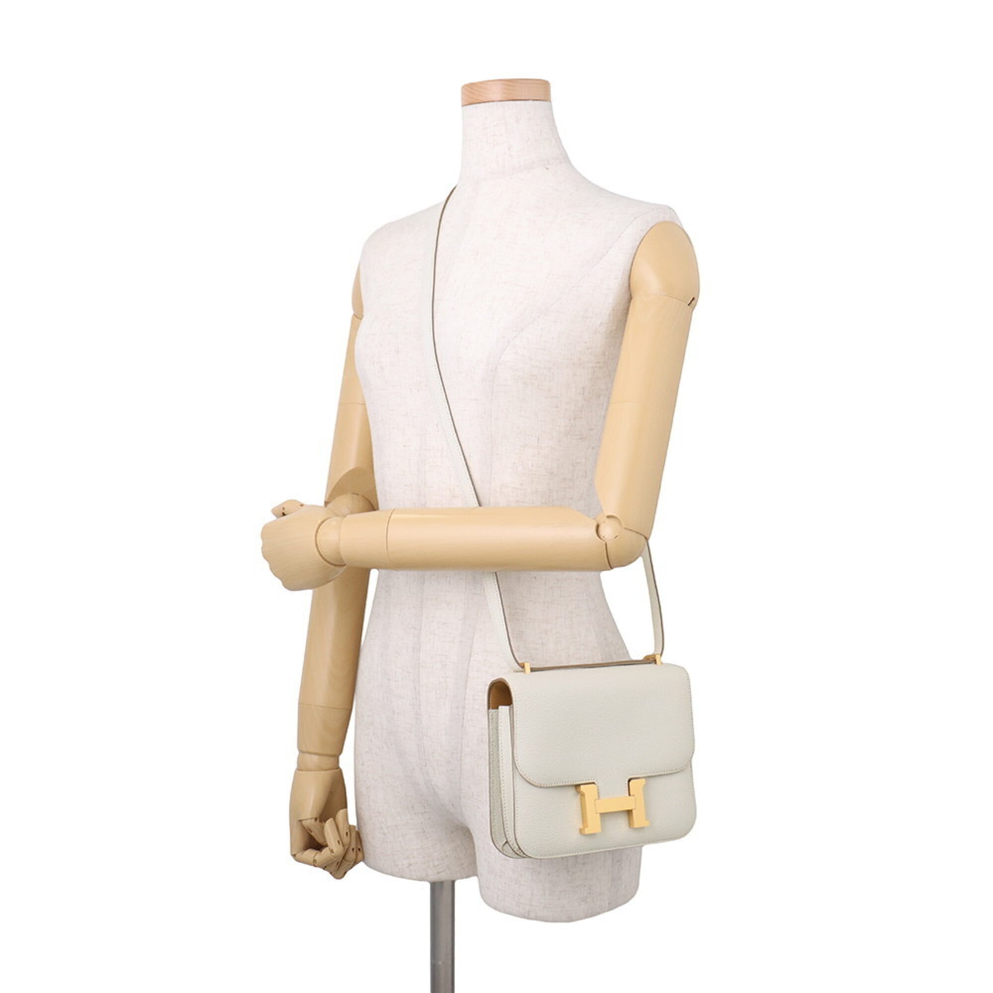 Hermes Mini Constance 3 Miroir Verso Mushroom Chai Chevre Mysore B stamp handbag women's HERMES — Like New