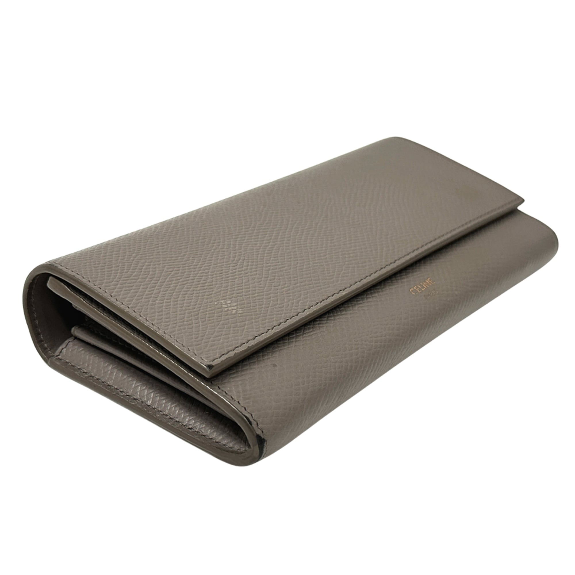 Celine Women's Long Wallet in Greige and Beige Leather