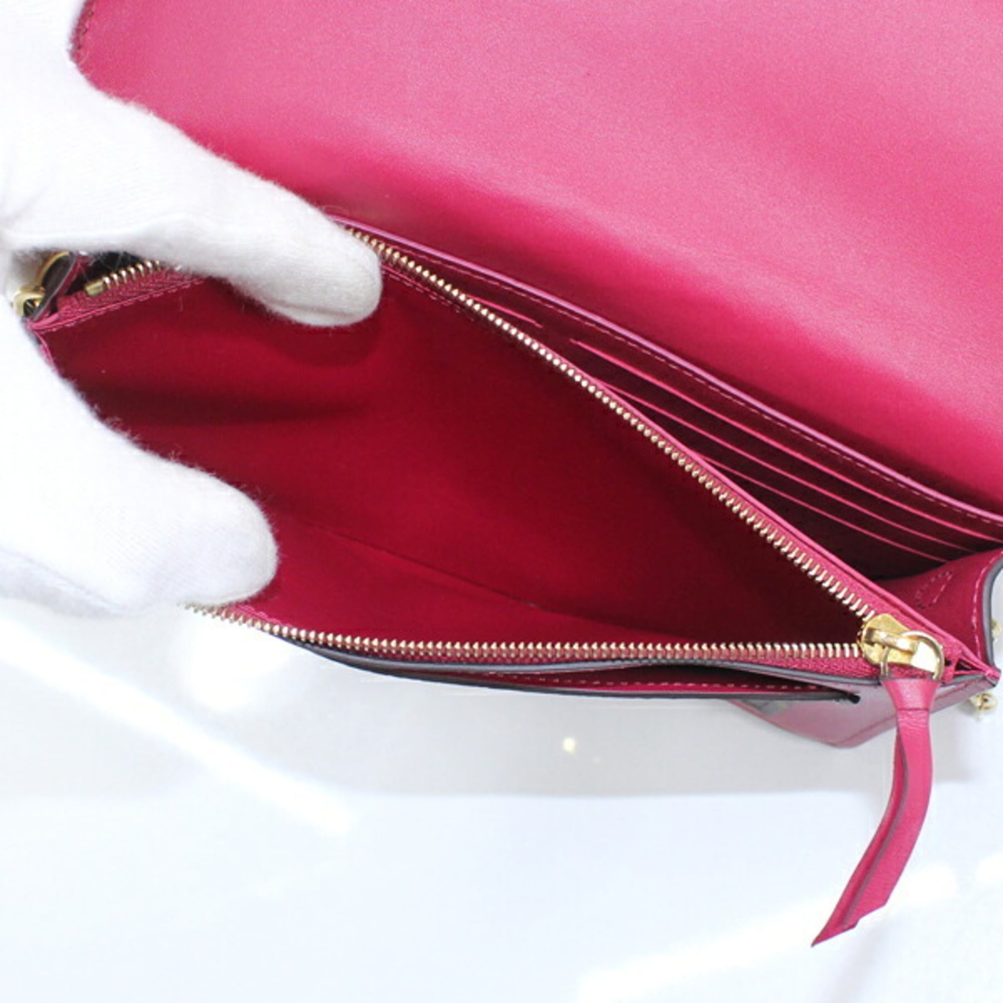 LOUIS VUITTON Chain Wallet Shoulder Bag Monogram Portefeuille Flore M67404 Women's KM3319 — Like New