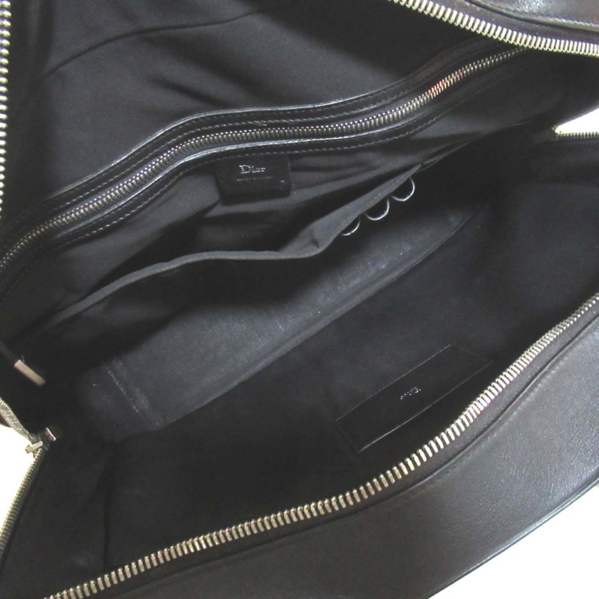 DIOR HOMME Leather Briefcase Business Bag with PC Pocket, Black, Men's — Like New