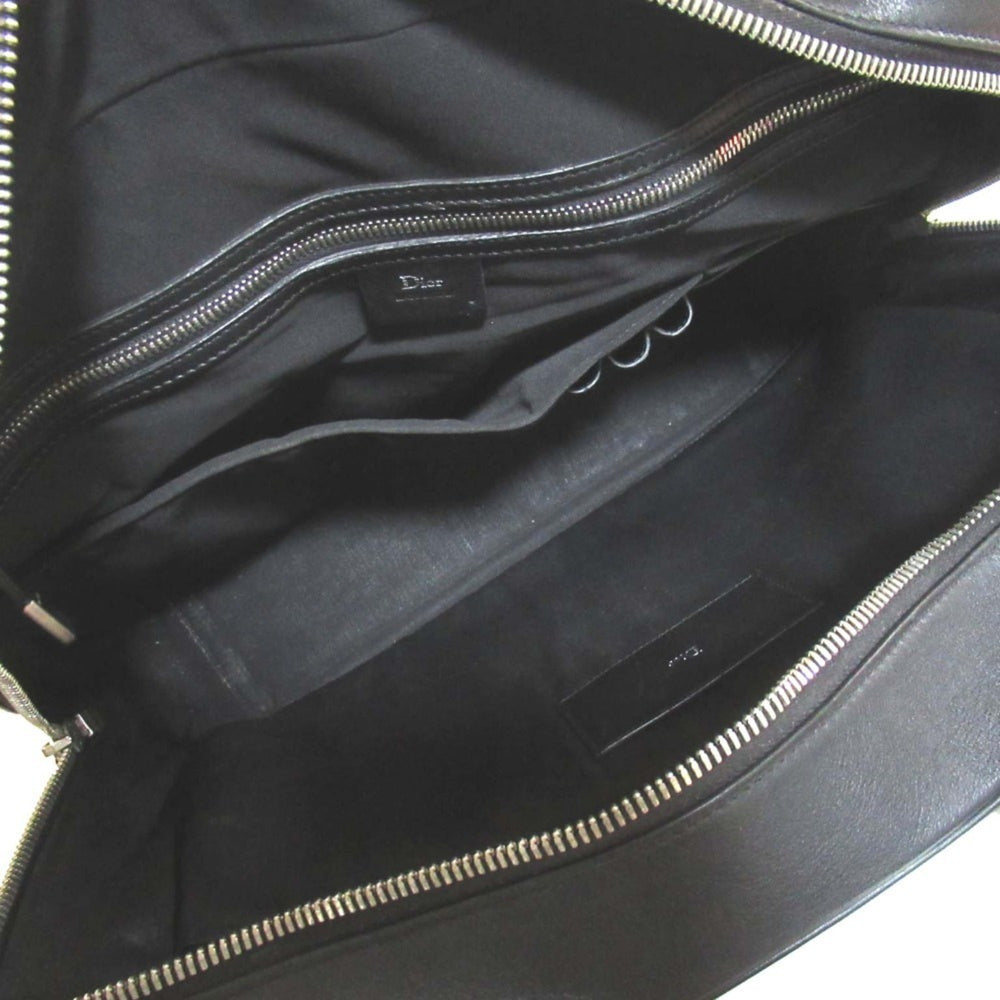 DIOR HOMME Leather Briefcase Business Bag with PC Pocket, Black, Men's — Like New