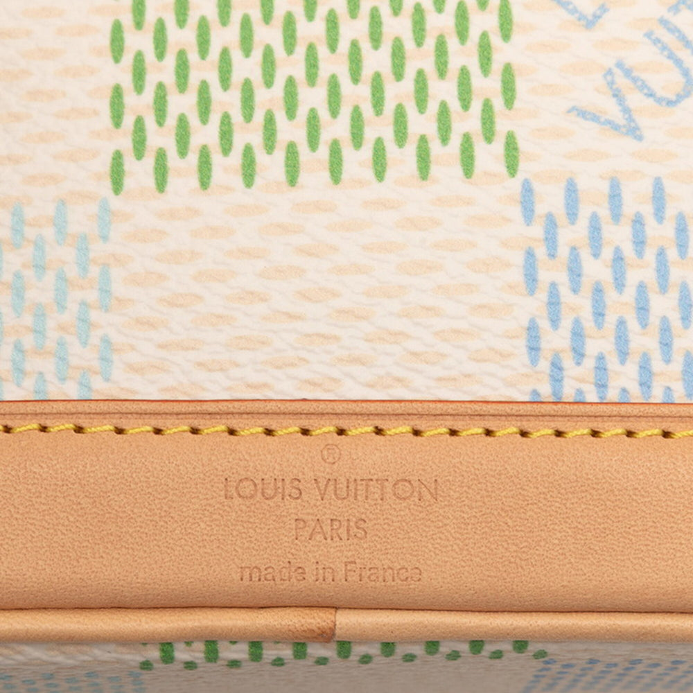 Louis Vuitton Damier Riches Nano Noe Shoulder Bag 2-Way Handbag N40640 Pistachio Green Leather Women's LOUIS VUITTON — Like New
