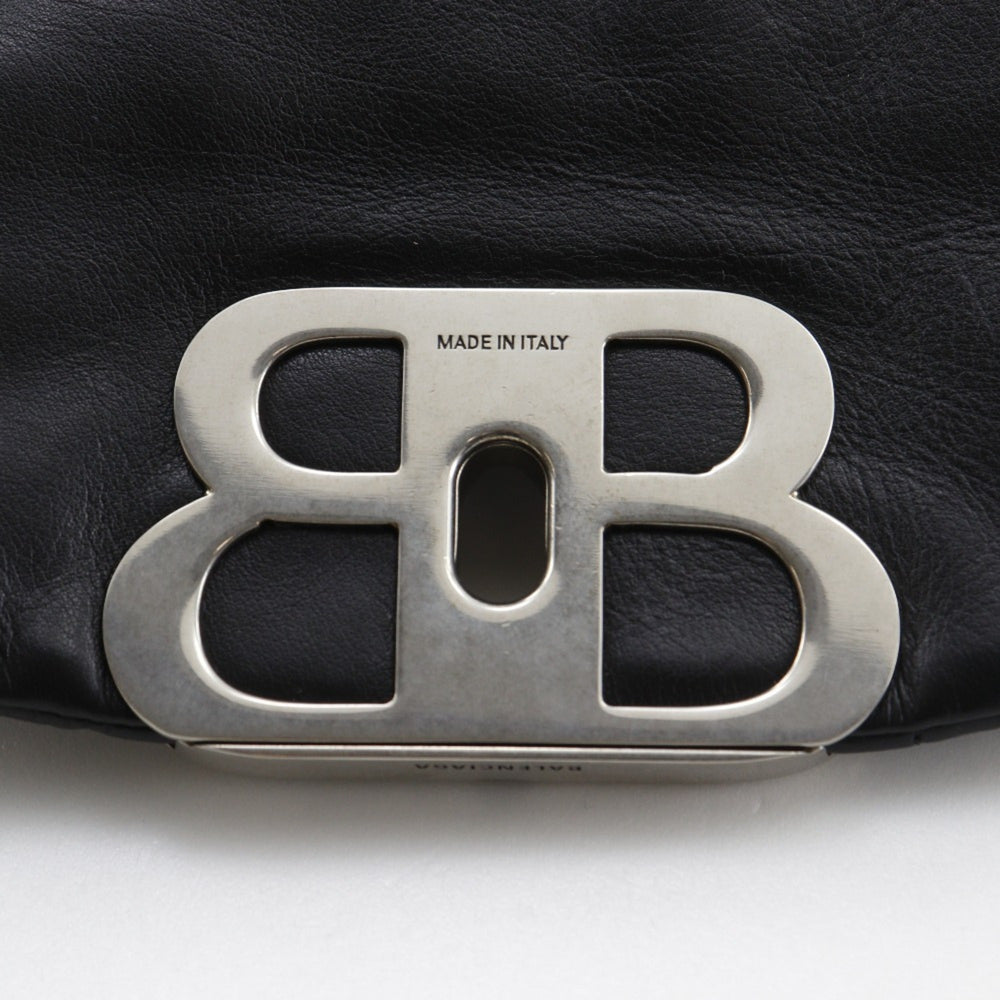 Balenciaga Monaco Shoulder Bag, Quilted, Calfskin, Black, A5 Size, Turn-Lock, Women's, 787896 — Like New
