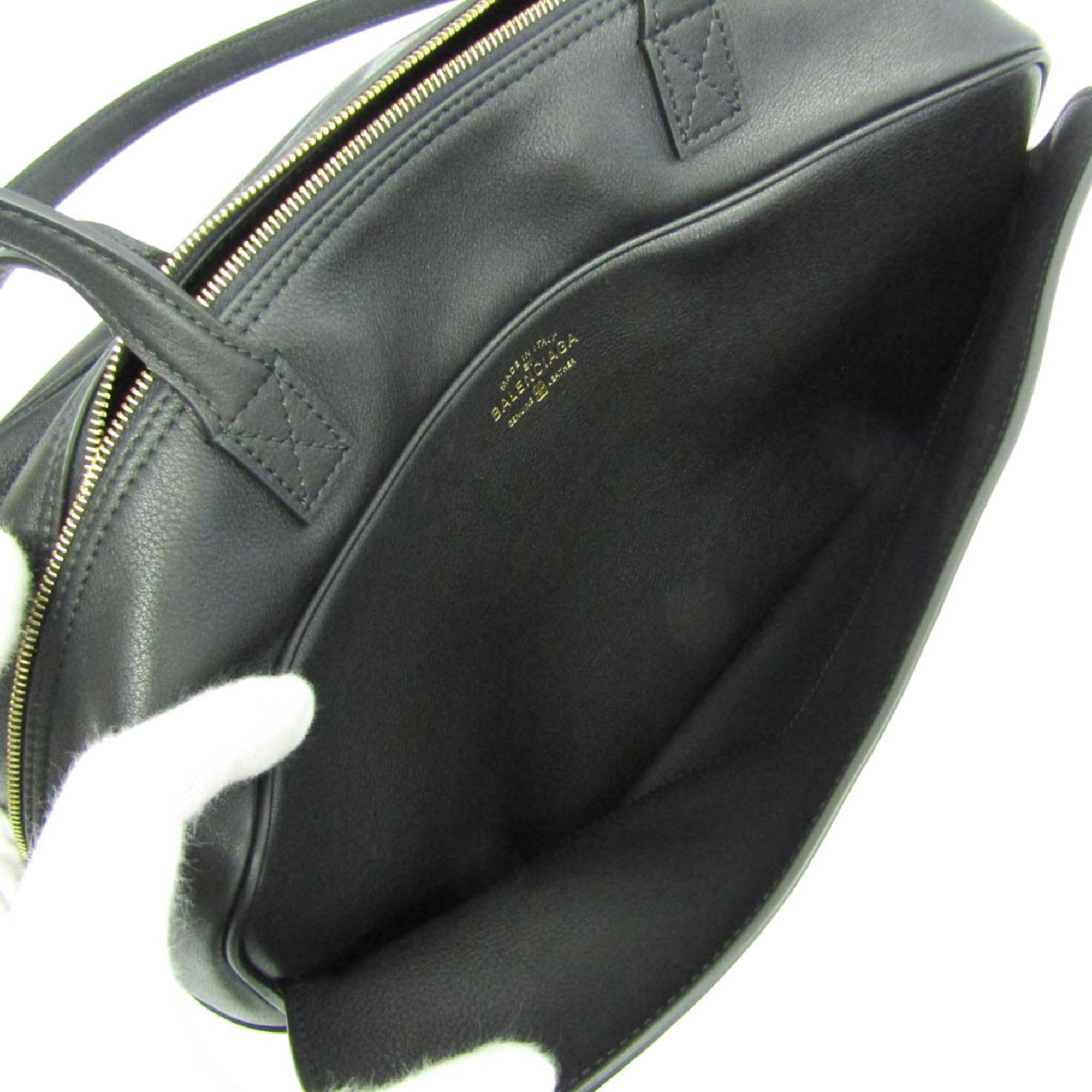 Balenciaga Carry Bowling Bag 826425 Women's Leather Handbag,Shoulder Bag Black — Like New