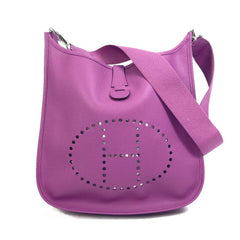 HERMES H logo punched Evelyn II GM shoulder bag, Epson, women's, cyclamen, purple, like new — Like New