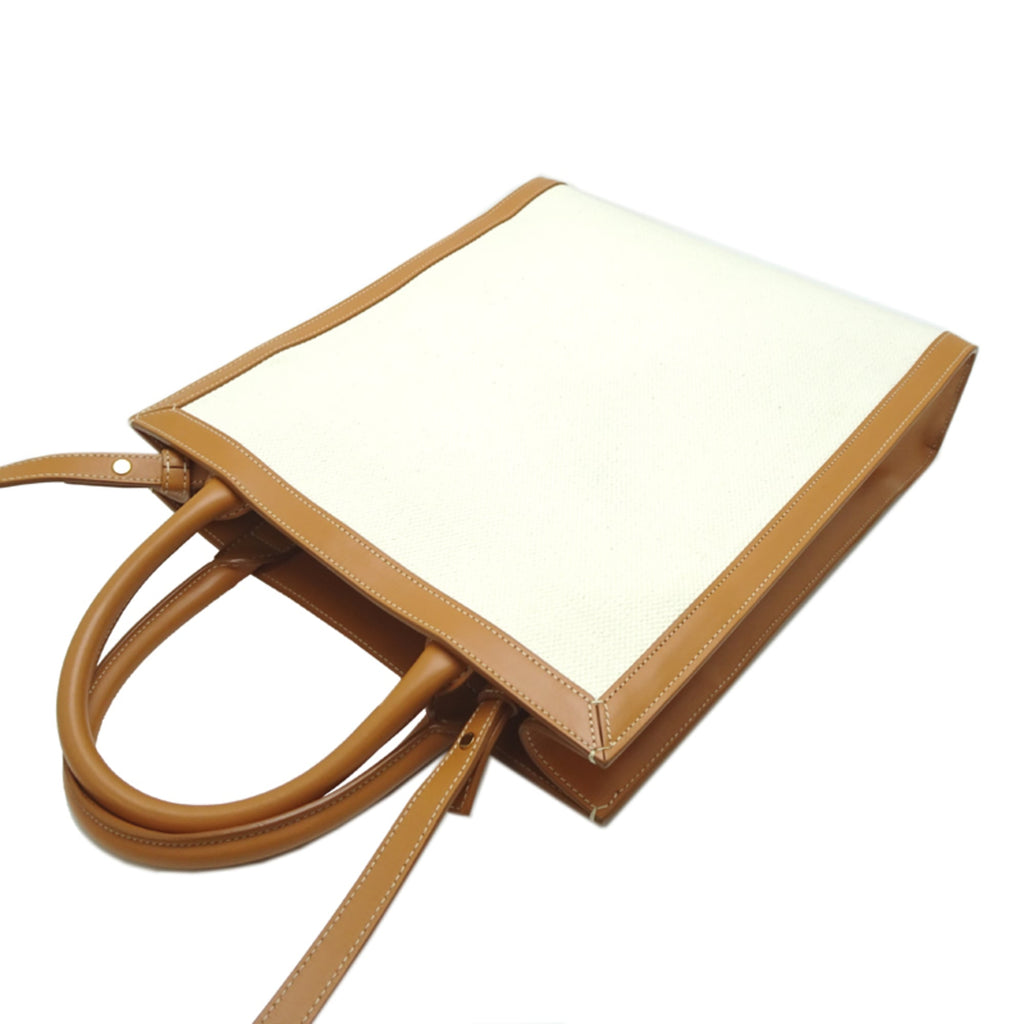 Celine Vertical Cabas Small 2-Way Tote Bag, Women's/Men's, 192082, Coated Canvas, White