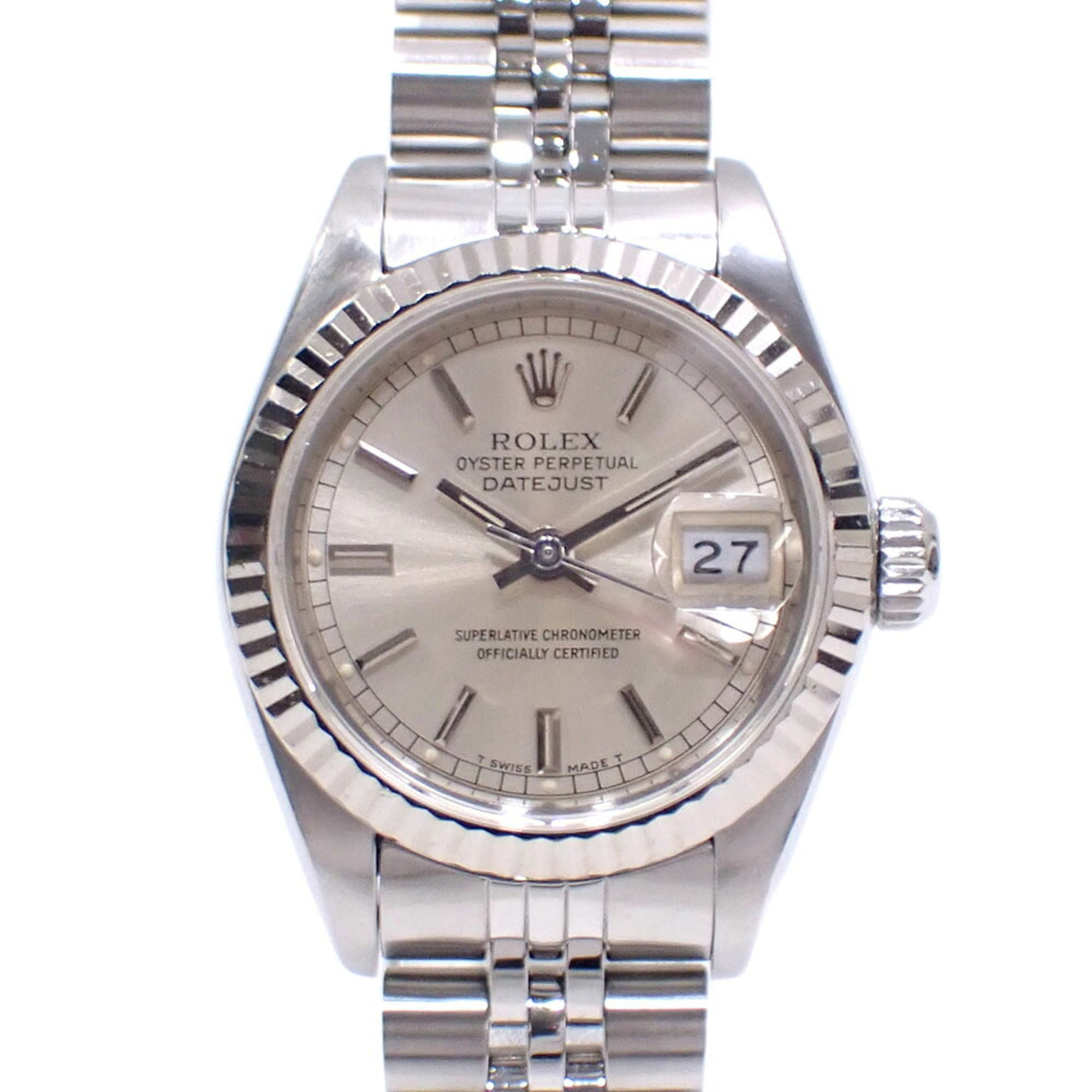 Rolex Datejust Ladies' Watch 69174 Automatic, R-serial number, circa 1988, Stainless Steel & White Gold, Automatic Winding, Silver Dial, C2249641 — Good