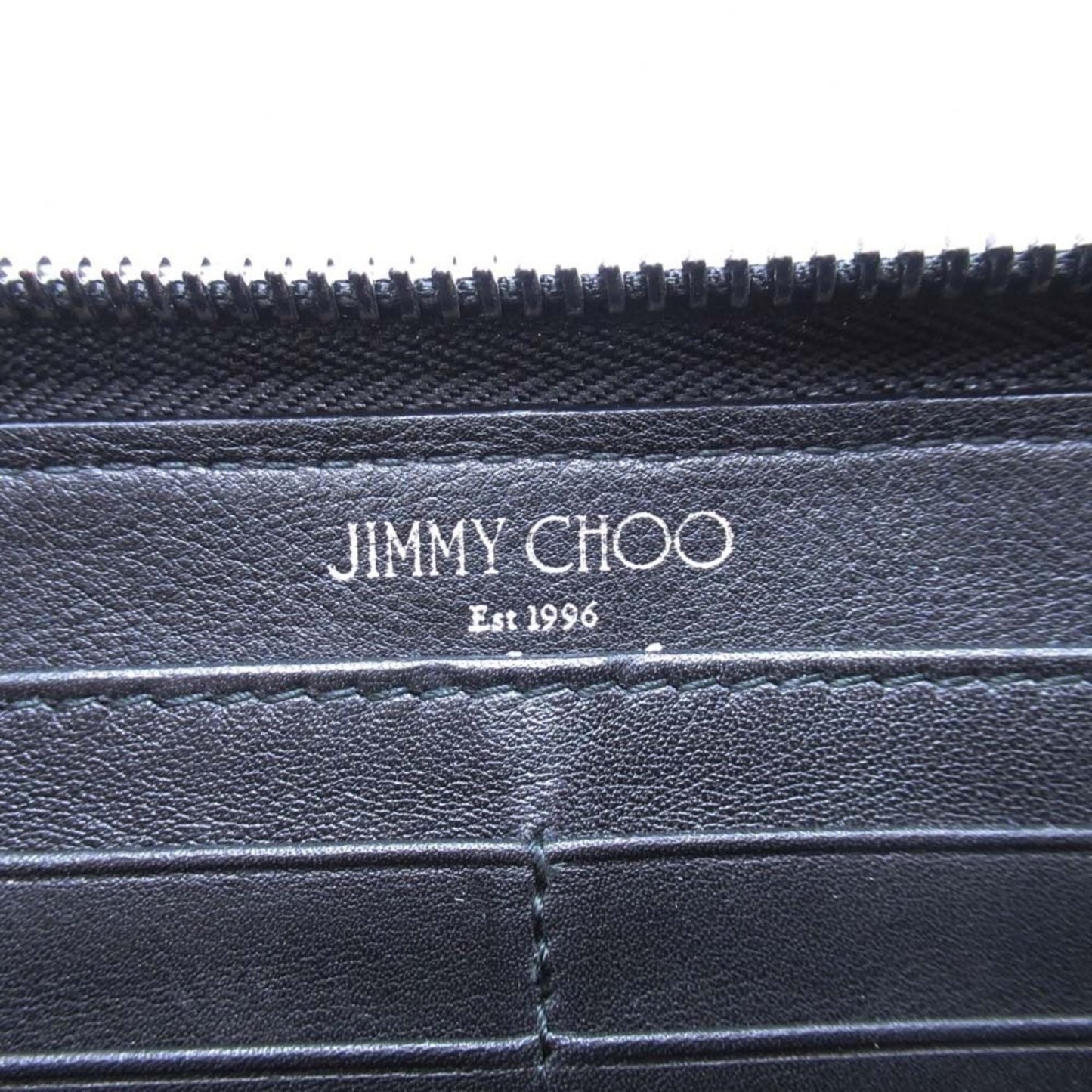 JIMMY CHOO FILIPA Star Stud Long Wallet with Coin Purse, Metallic Silver, for Men and Women