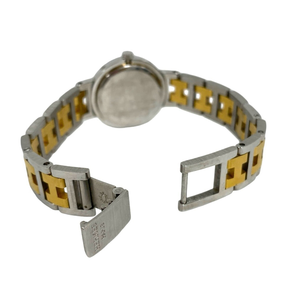 HERMES Vintage Clipper Stainless Steel GP Quartz Wristwatch, Silver/Gold, 87154 — Good