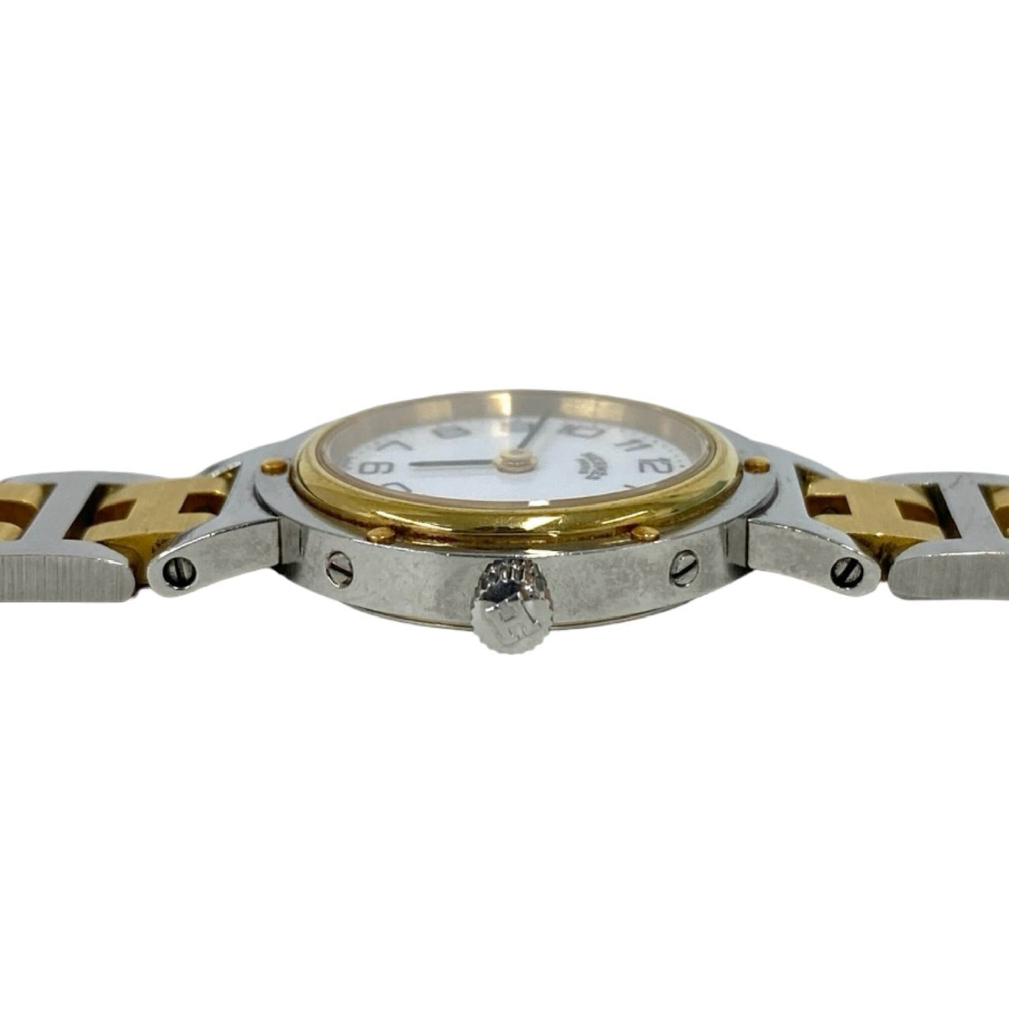 HERMES Vintage Clipper Stainless Steel GP Quartz Wristwatch, Silver/Gold, 87154 — Good