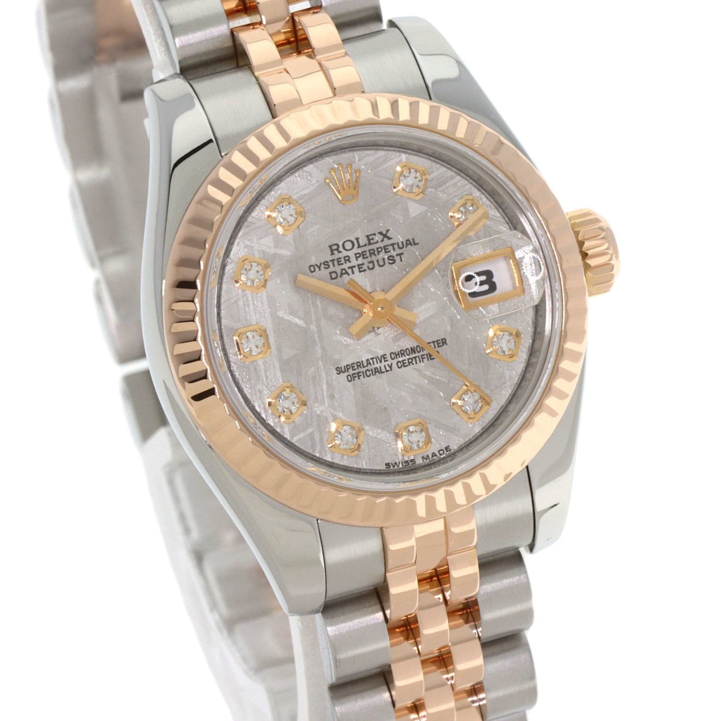 Rolex 179171G Datejust 10P Diamond Watch in Stainless Steel and 18K Everose Gold for Women