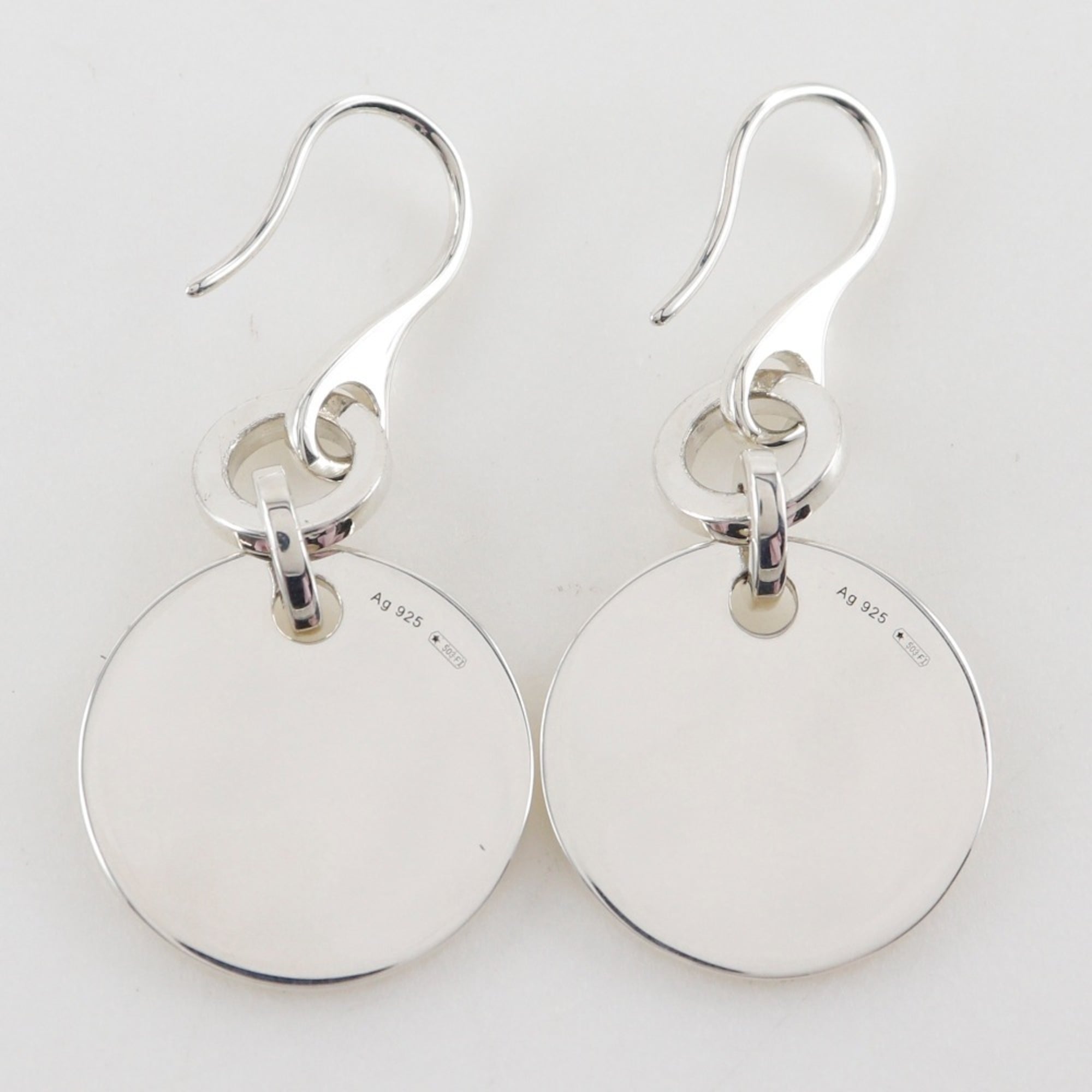 Gucci GUCCI Trademark Earrings Logo Round Silver 925 Approx. 12.1g Women's — Like New