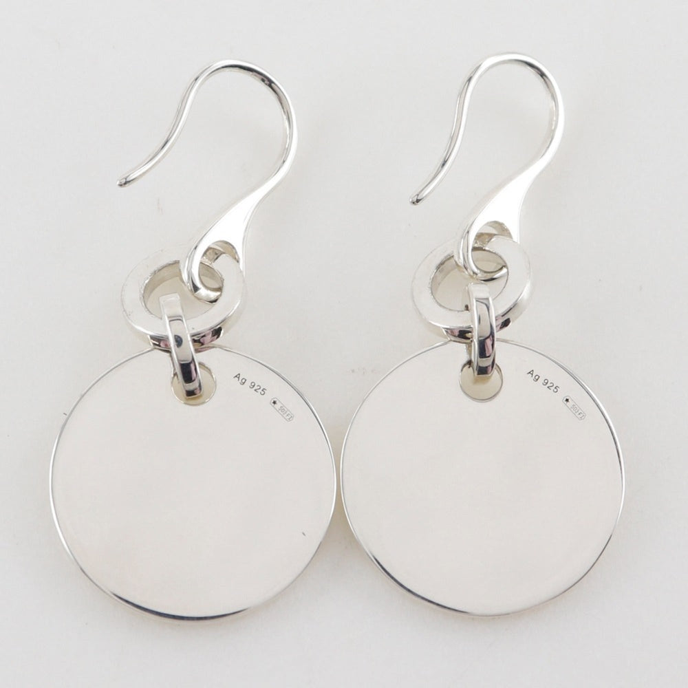 Gucci GUCCI Trademark Earrings Logo Round Silver 925 Approx. 12.1g Women's — Like New
