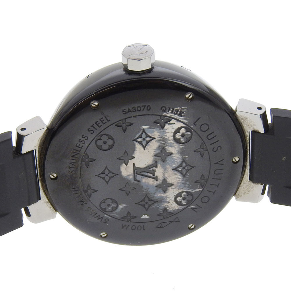 Louis Vuitton Tambour GMT Watch Q113K Stainless Steel x Rubber Automatic Black Dial Men's — Good